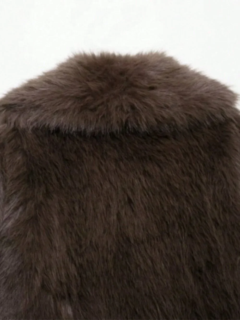 Brown Casual Women's Faux Fur Collar Short Jacket - Picture 7 of 9
